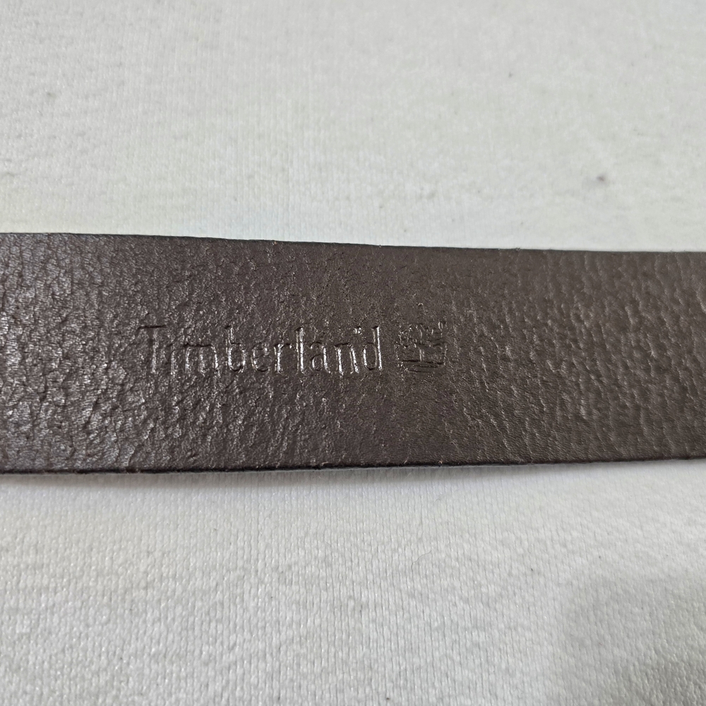 Timberland Dark Brown Genuine Leather Belt Roller Buckle Wide Keeper Size 36 - Picture 9 of 16
